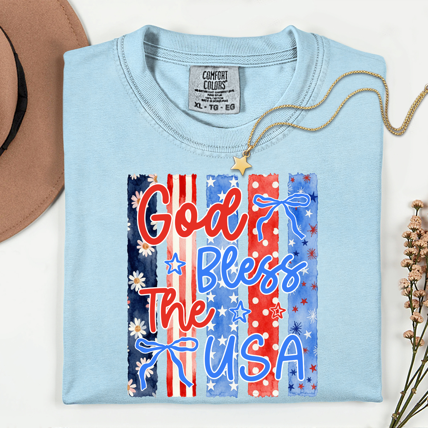 ADULT God Bless the USA Bows DTF TRANSFER