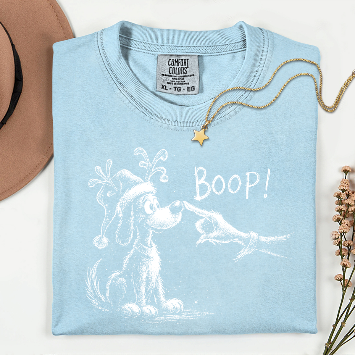 Boop Santa Dog 11 inch DTF TRANSFER
