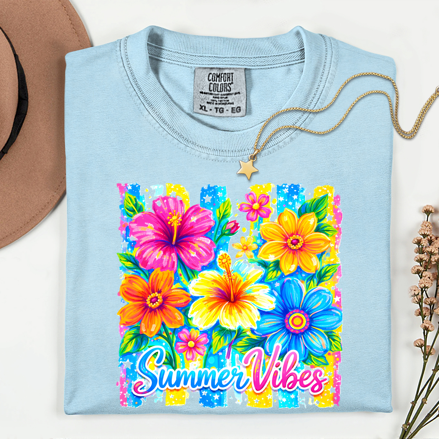 ADULT Summer Vibes Flowers DTF TRANSFER