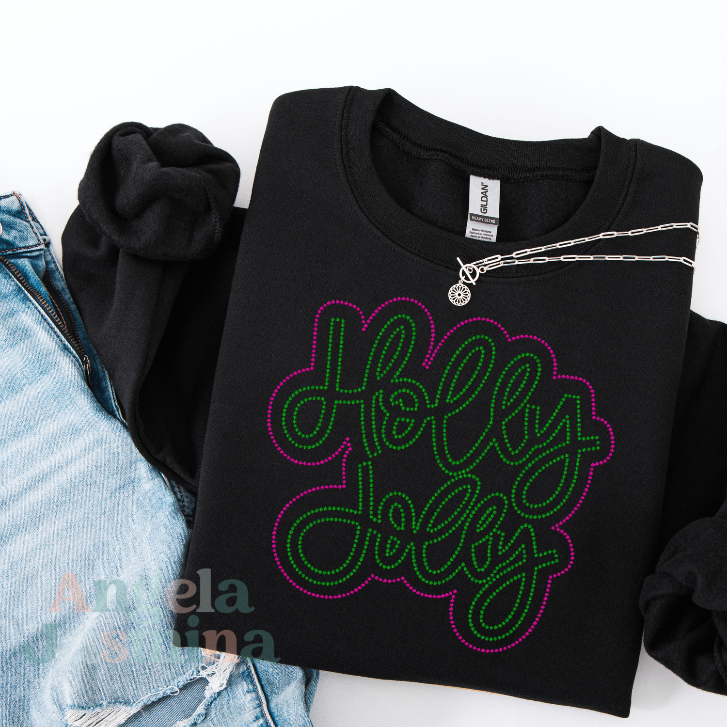 Holly Jolly SPANGLE BLING Transfer