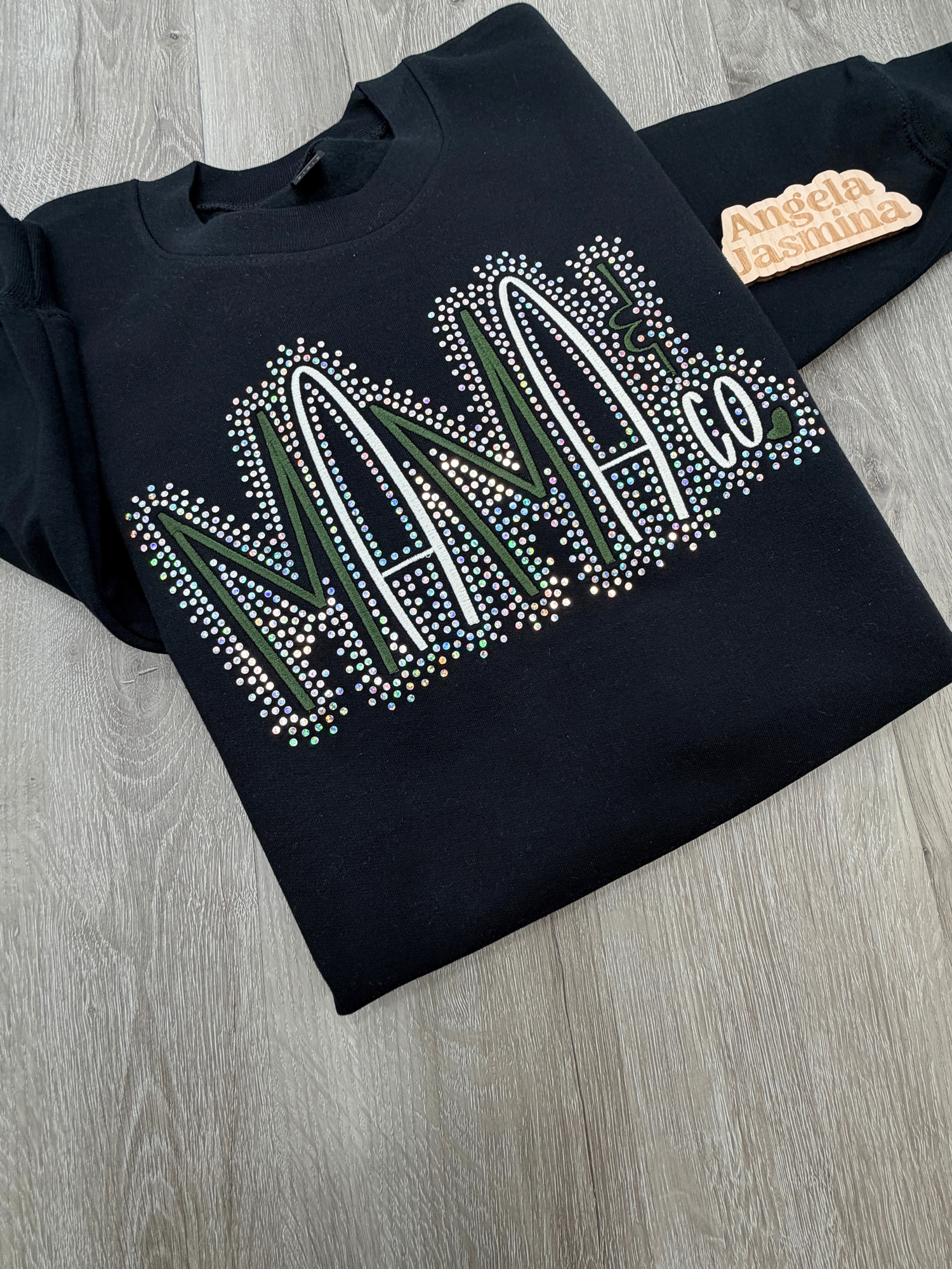 Custom Mama & Co. Embroidered & Bling Sweatshirt