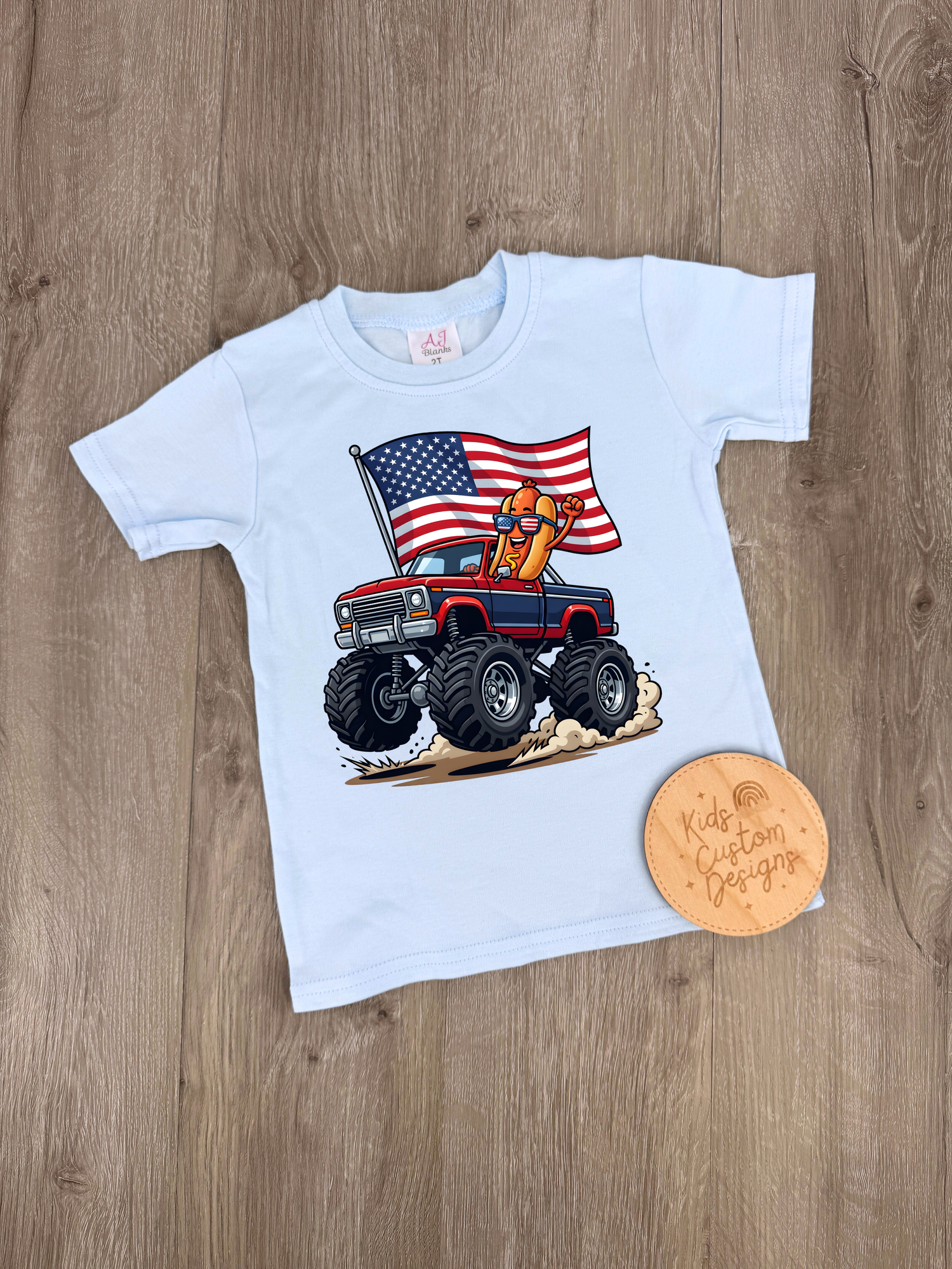 KIDS USA Truck and Hotdog DTF Transfer