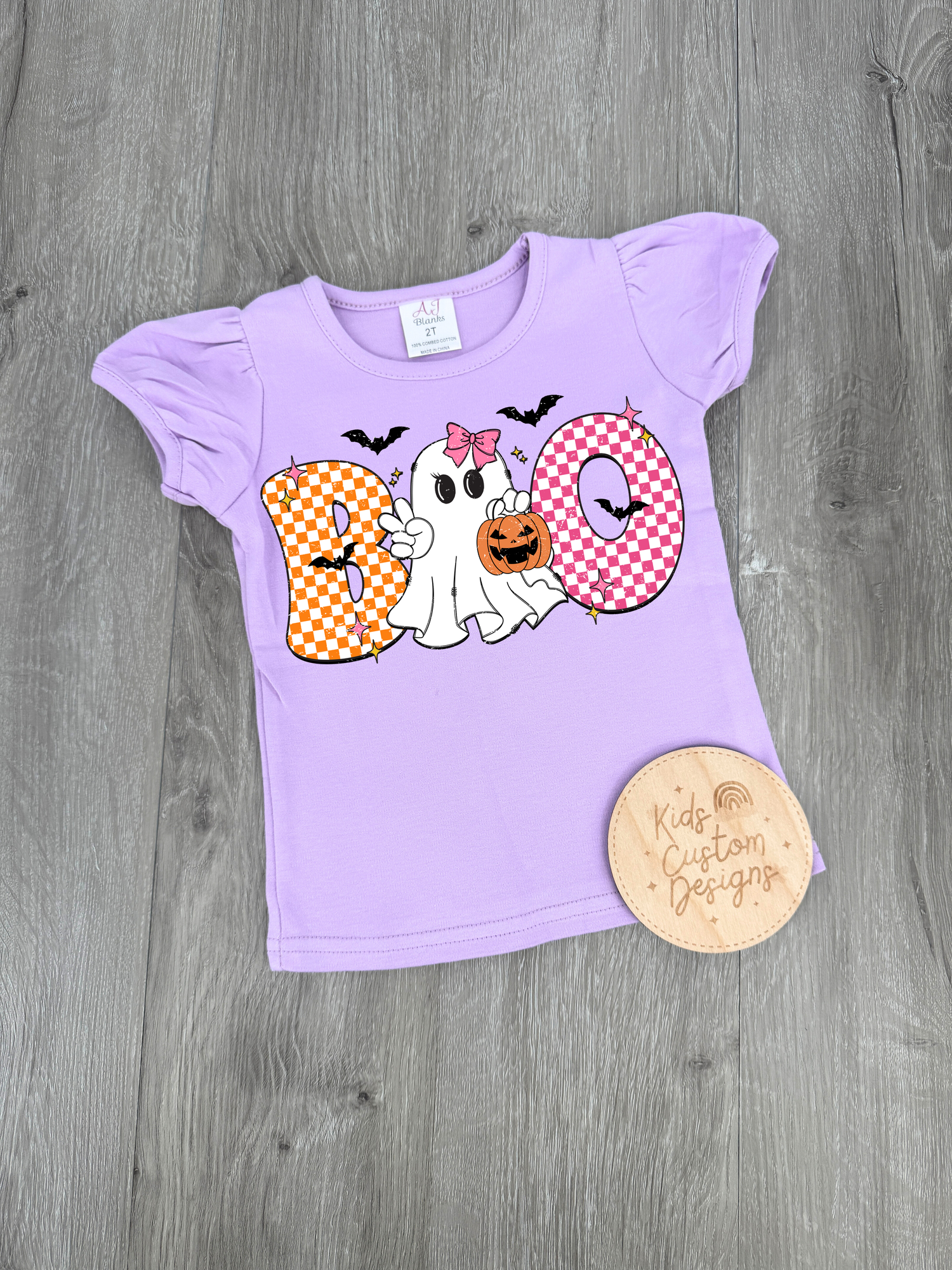Boo Checkered KIDS 8.5in DTF Transfer