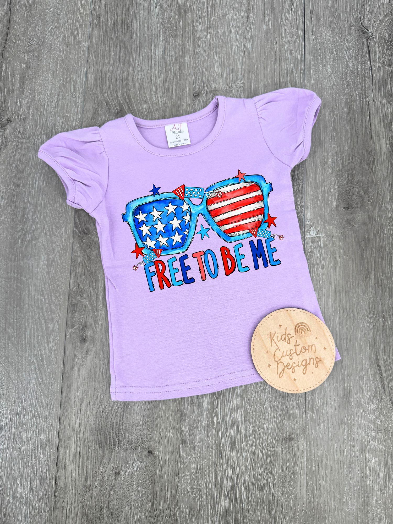 KIDS Free to be Me Patriotic DTF Transfer