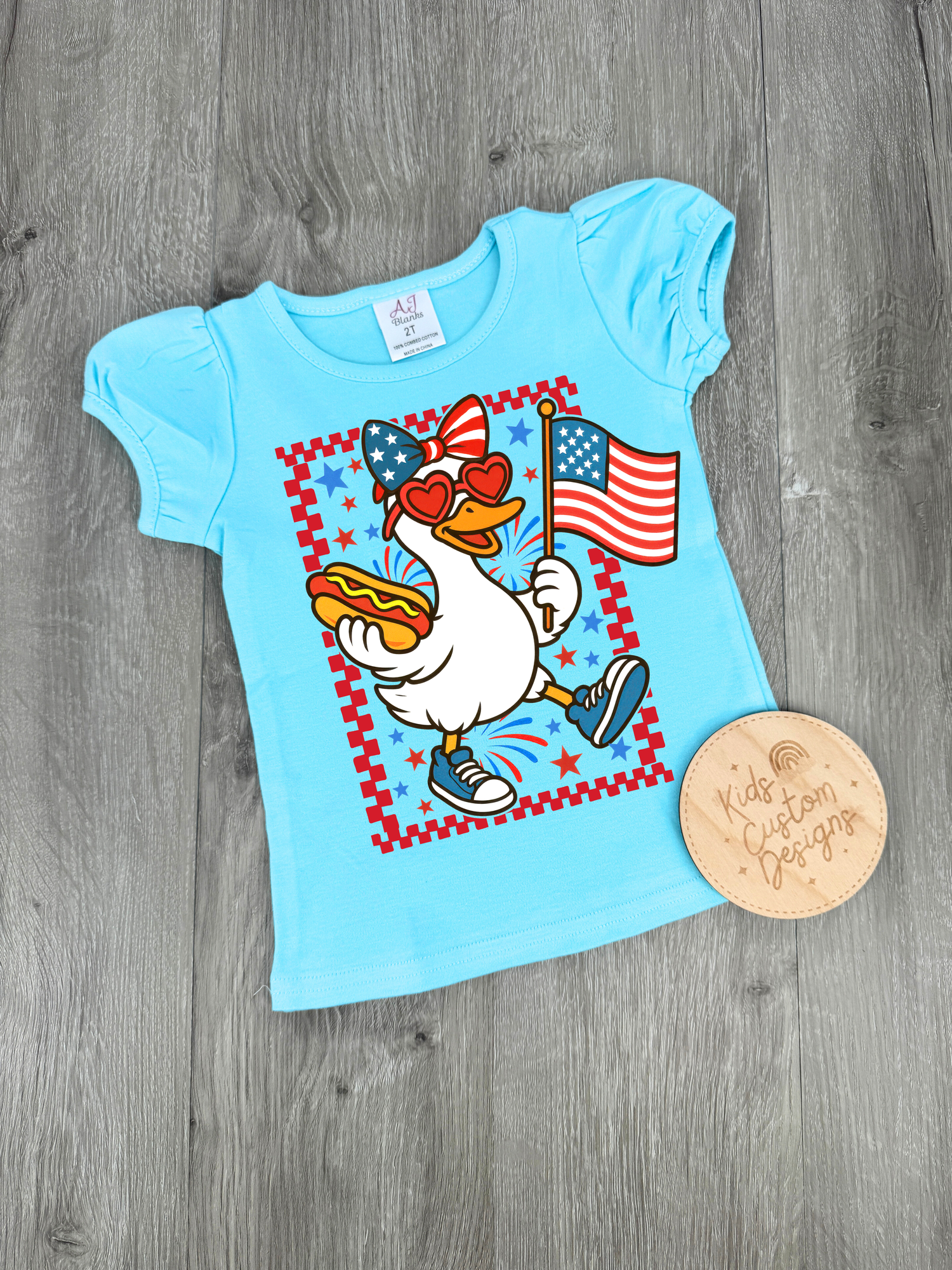 KIDS Patriotic Duck with Bow DTF Transfer