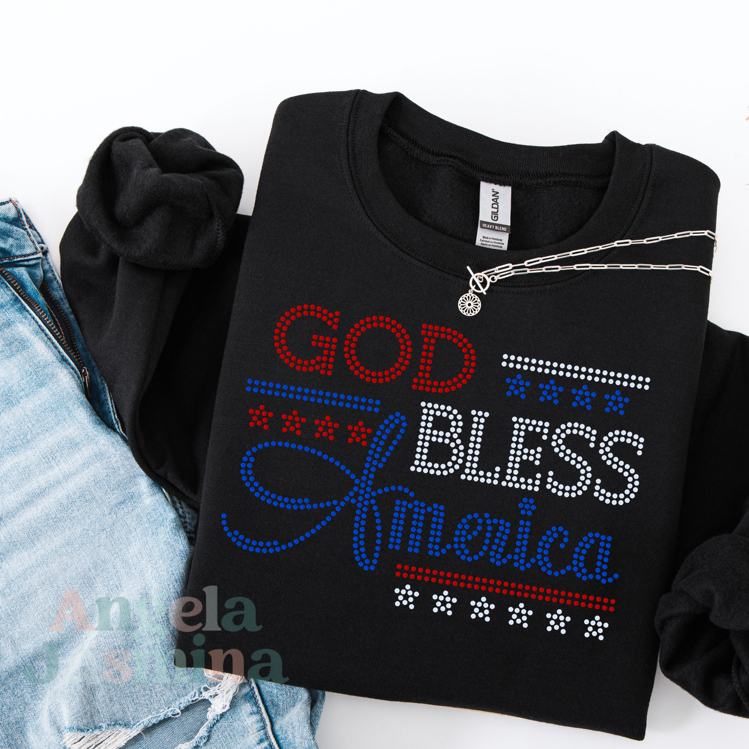 God Bless America SPANGLE BLING Transfer