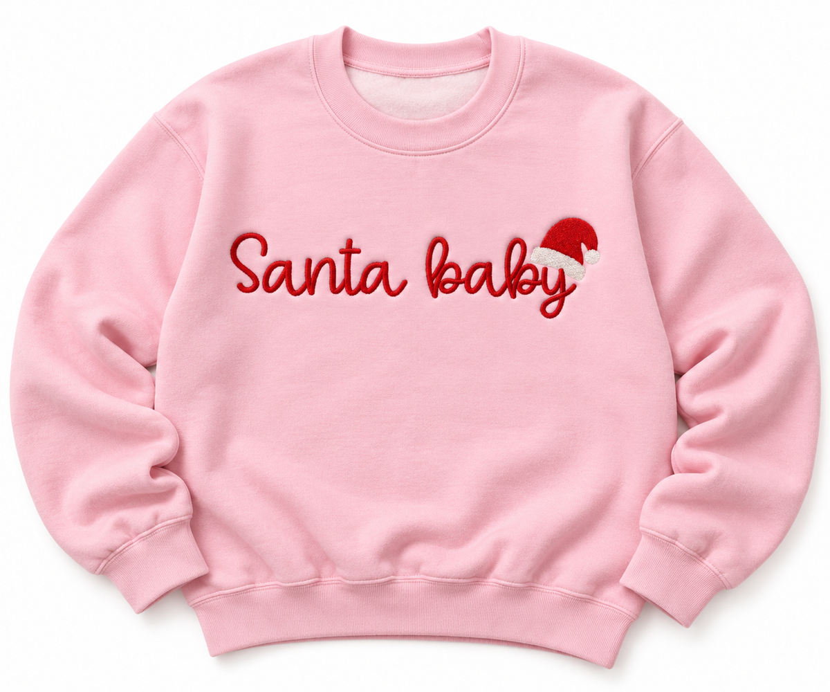 Santa Baby Embroidered Sweatshirt