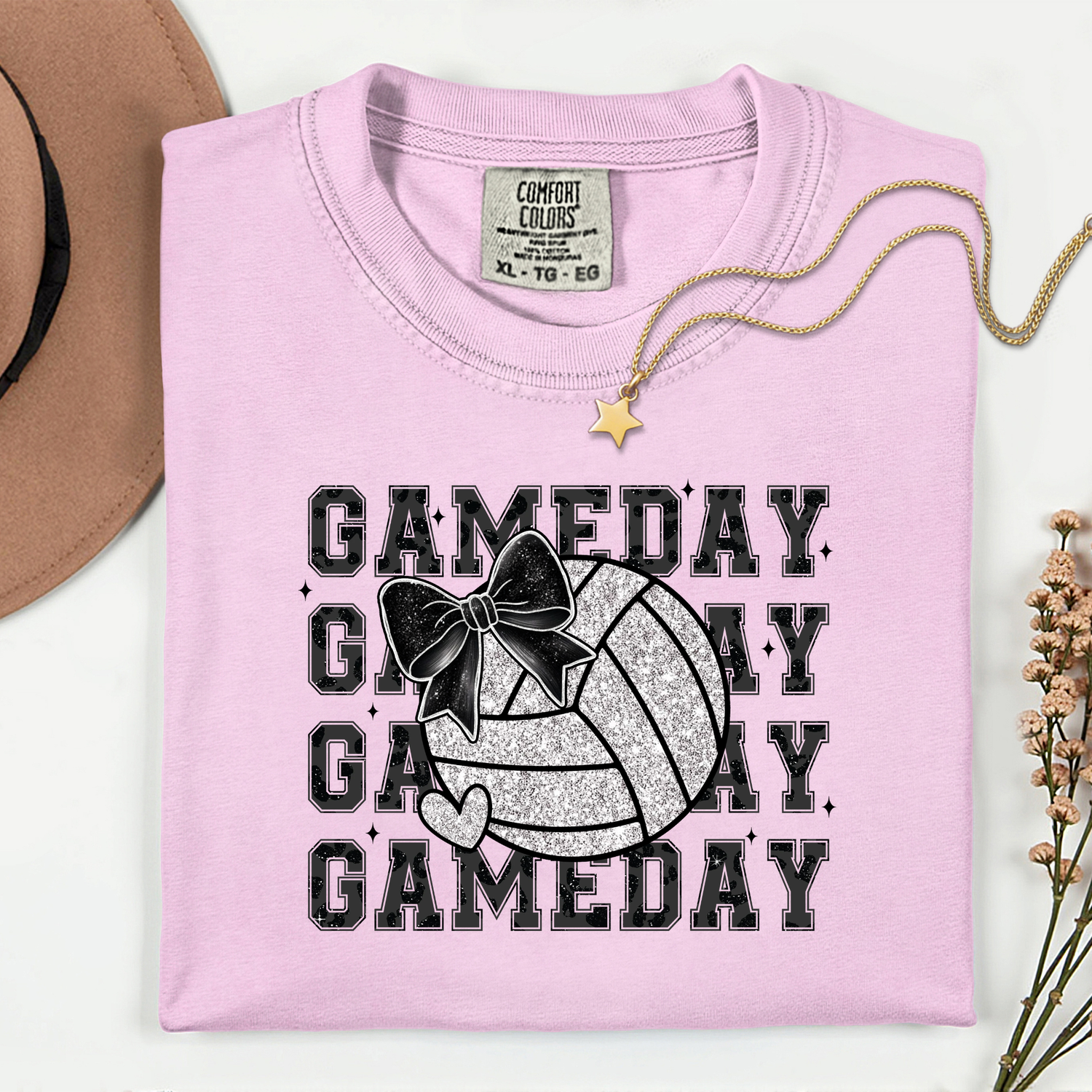 ADULT Volleyball Game Day with Bow DTF TRANSFER