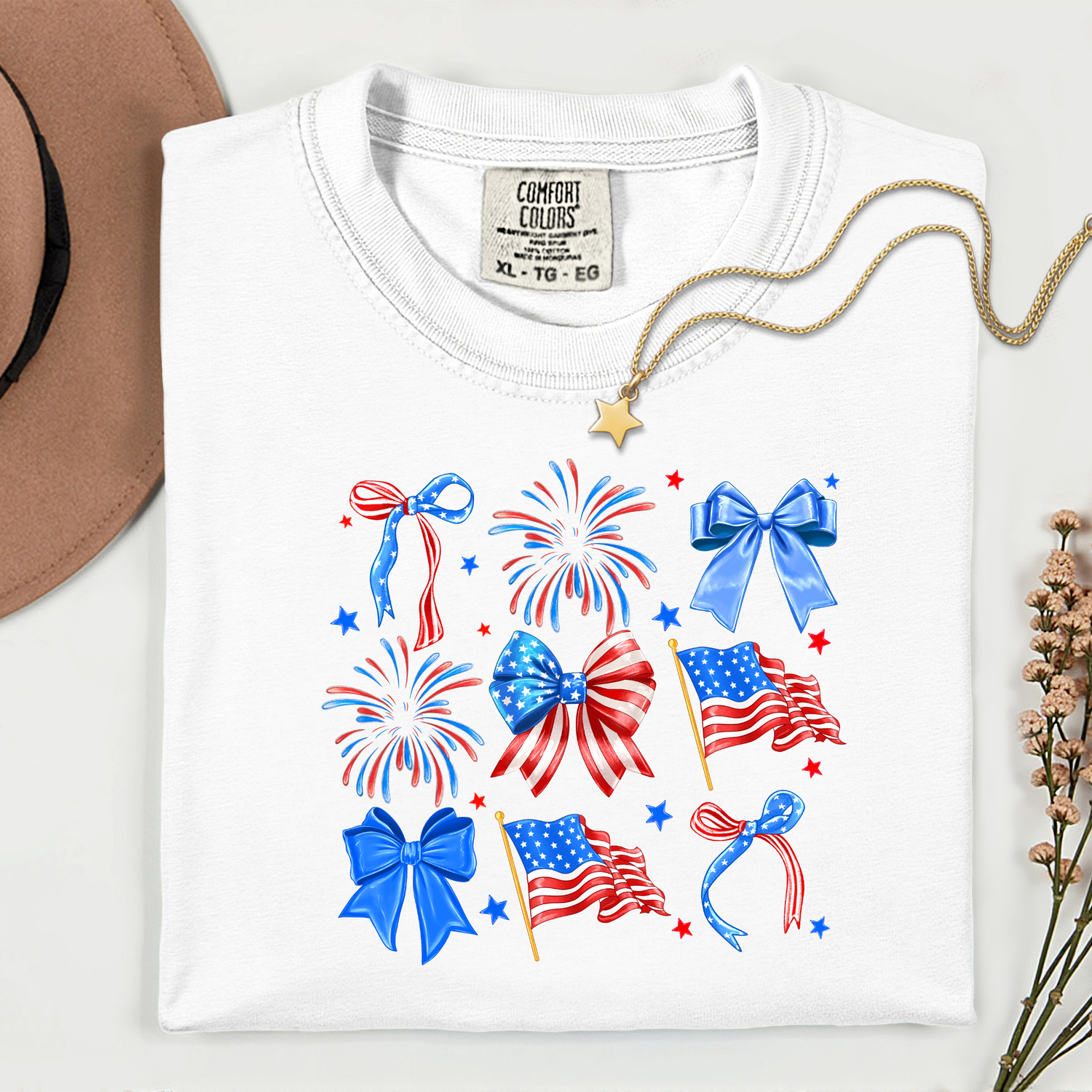 ADULT USA Fireworks, Bows & Flags DTF TRANSFER