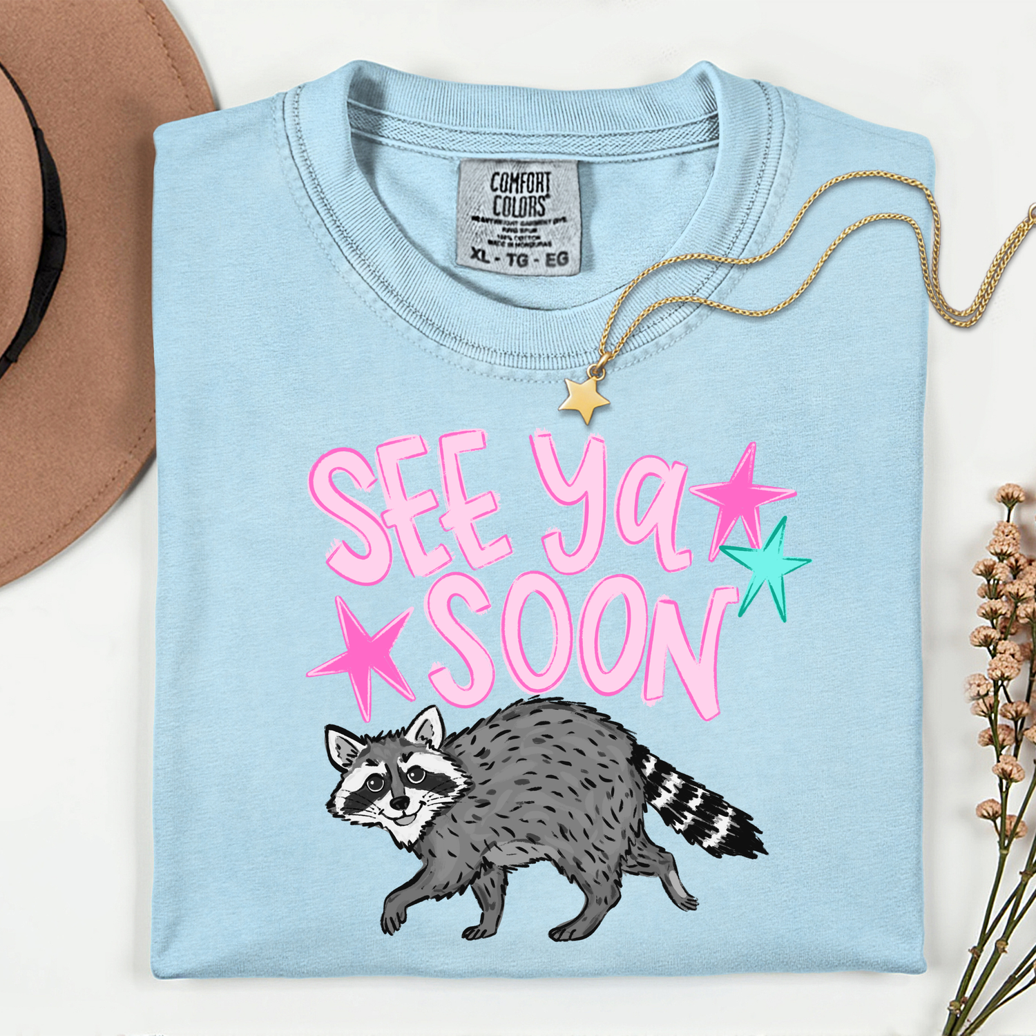 ADULT See Ya Soon Raccoon DTF TRANSFER