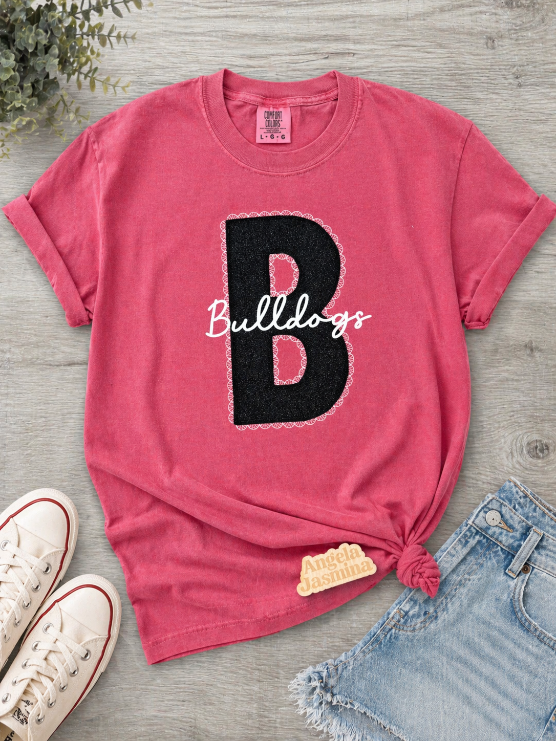 Custom Embroidered Lace Mascot Comfort Colors Tee