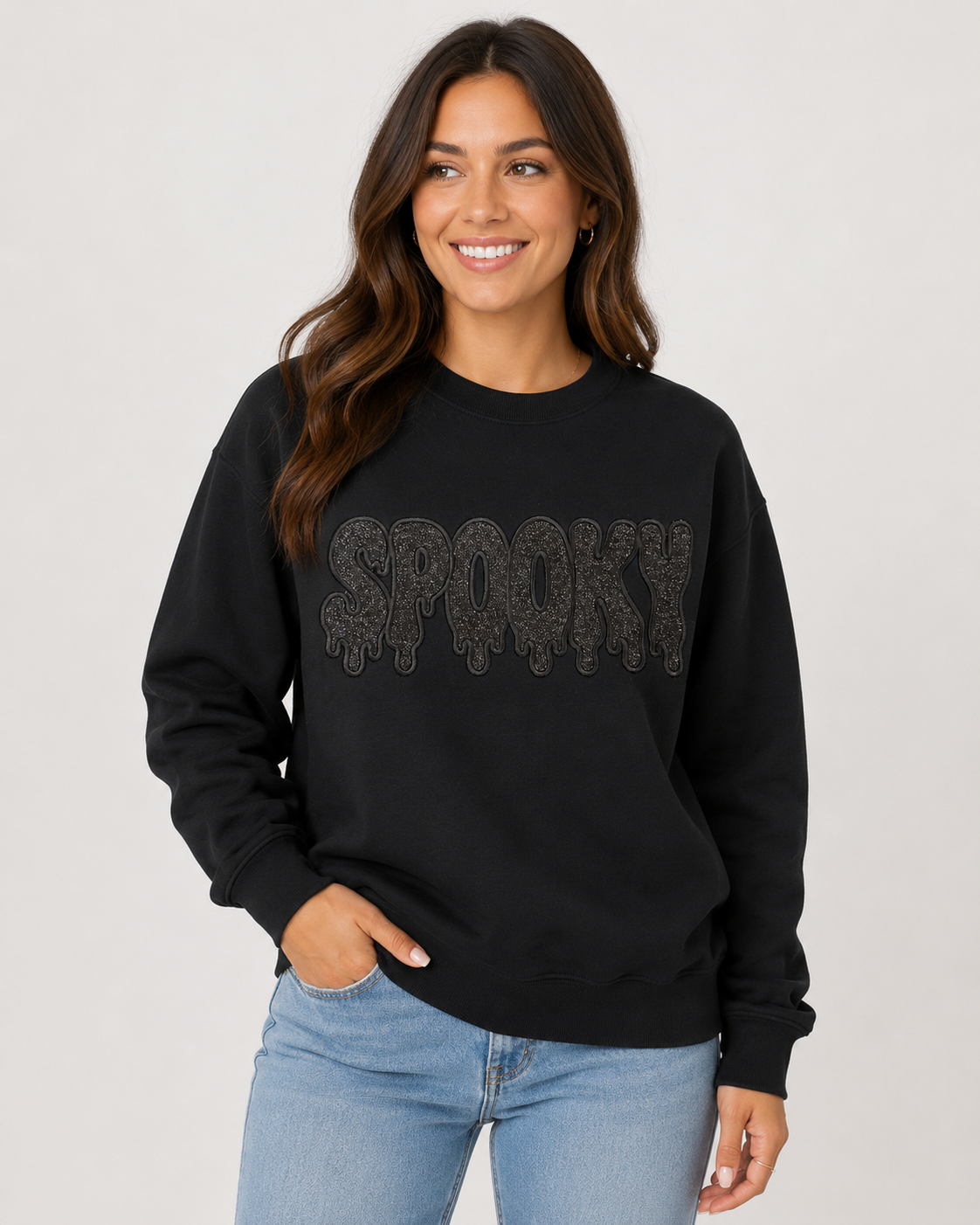 Spooky Drip Embroidered Sweatshirt