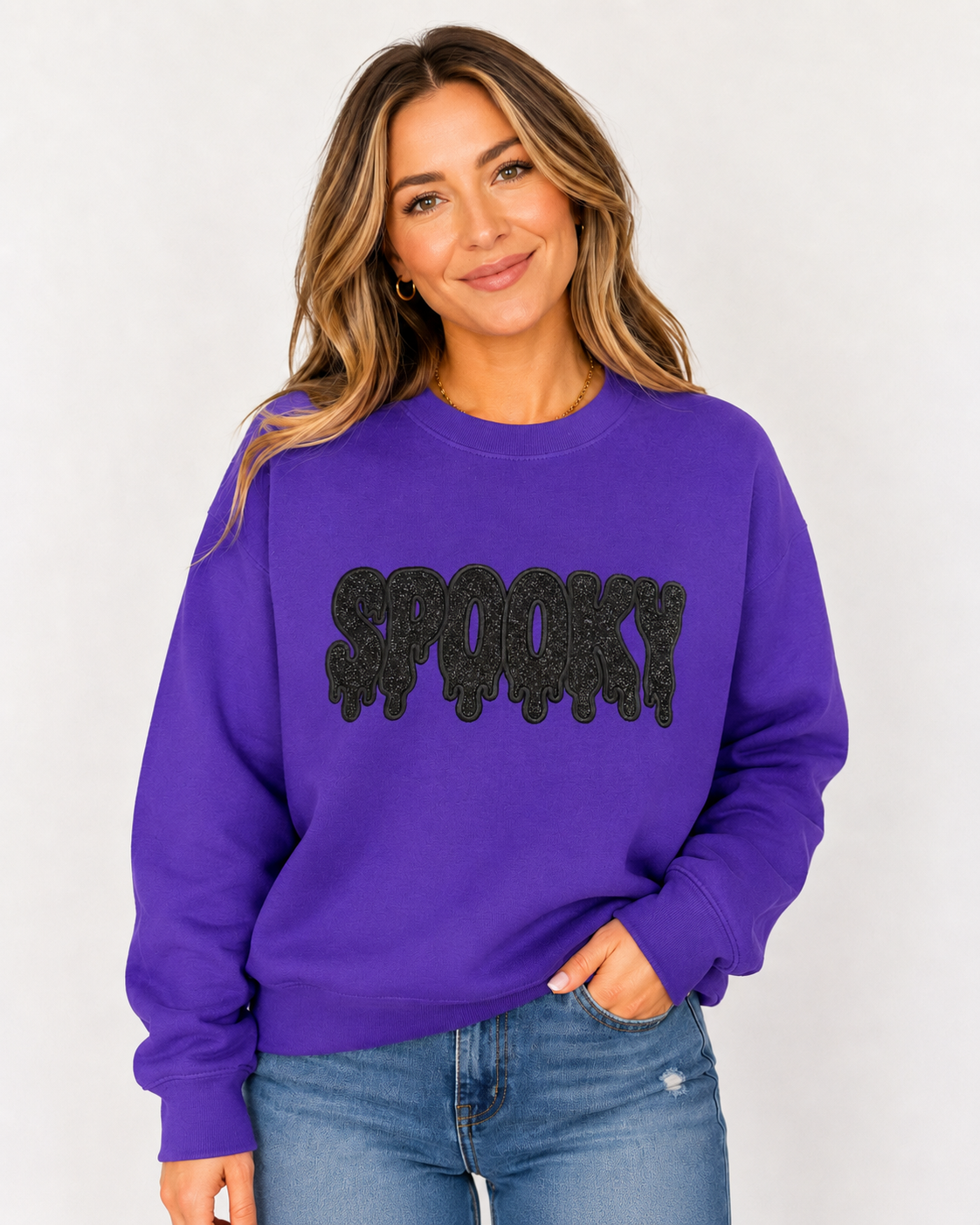 Spooky Drip Embroidered Sweatshirt