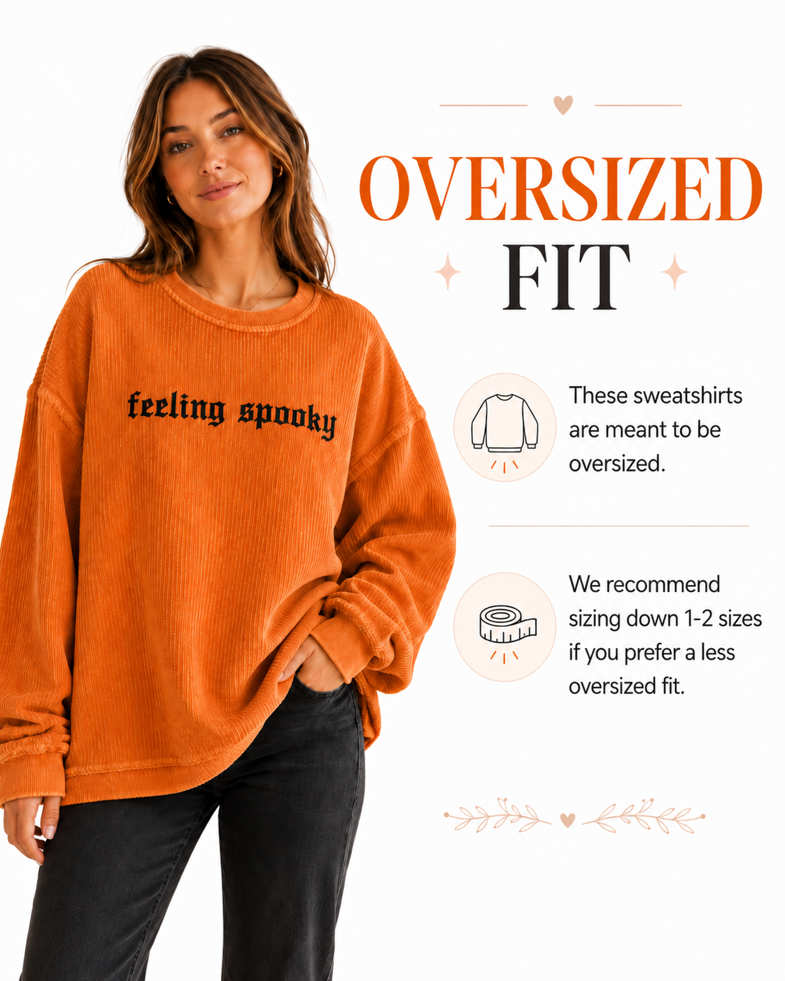 Feeling Spooky Corded Crew Sweatshirt