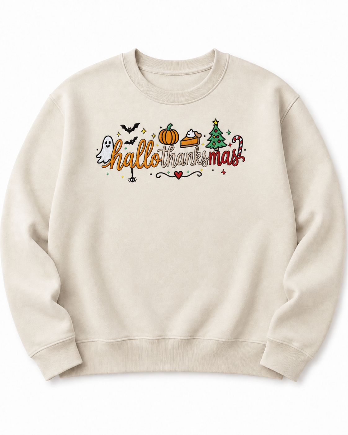 Hallothanksmas Embroidered Sweatshirt