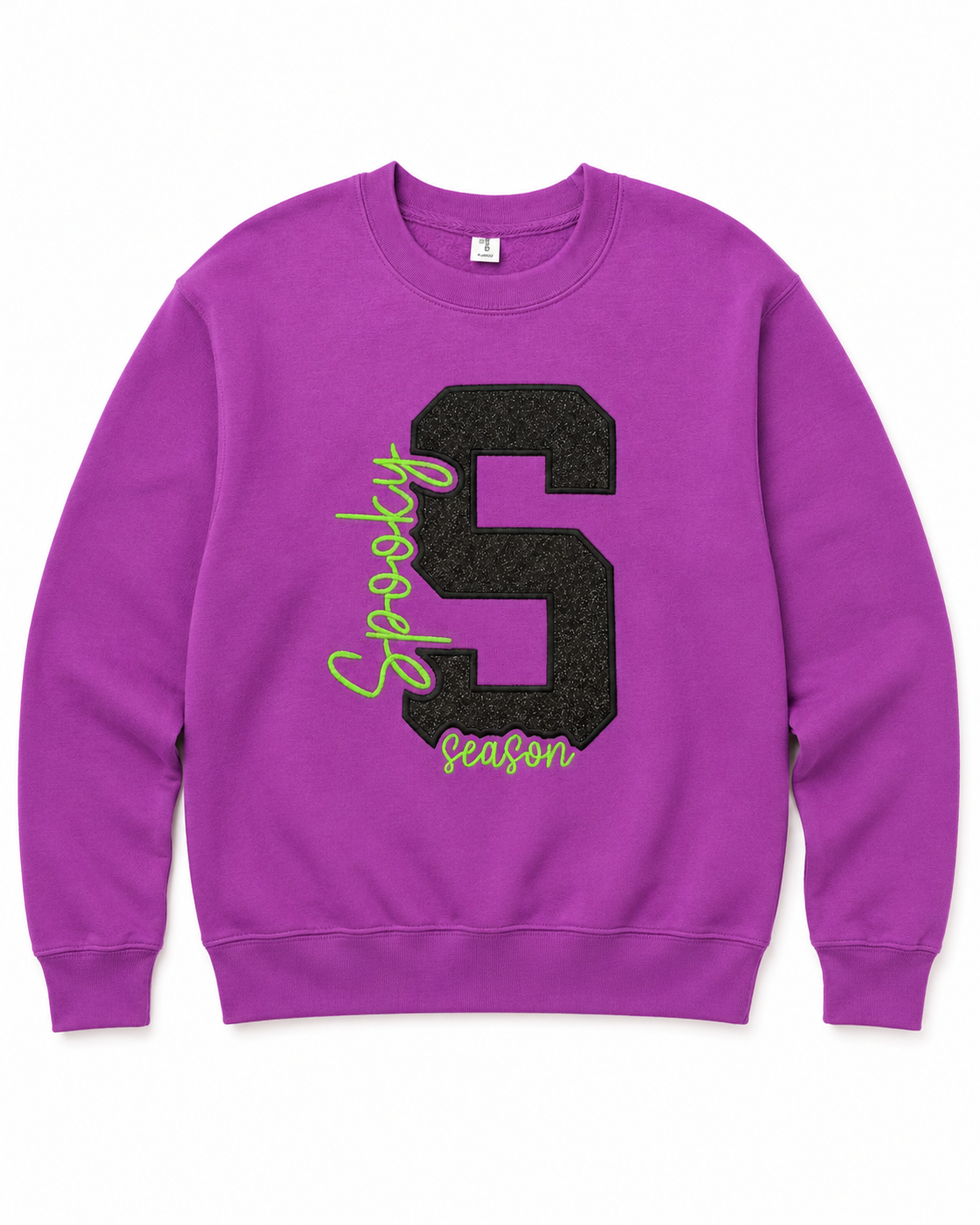 Spooky Season Varsity Glitter Embroidered Sweatshirt