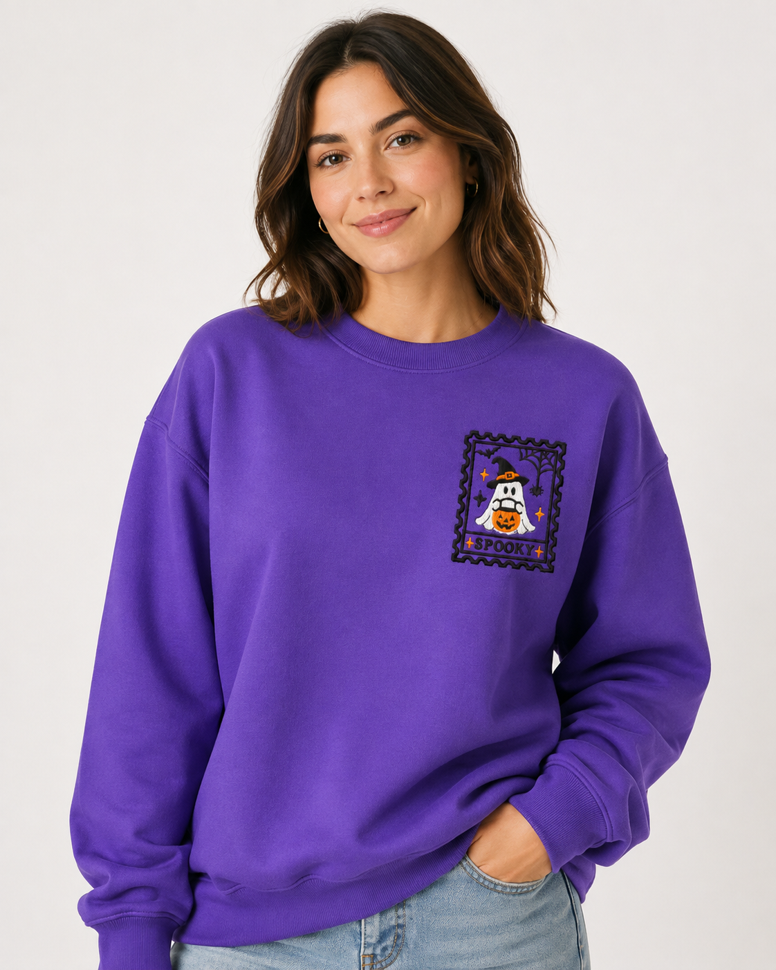 Spooky Stamp Embroidered Sweatshirt