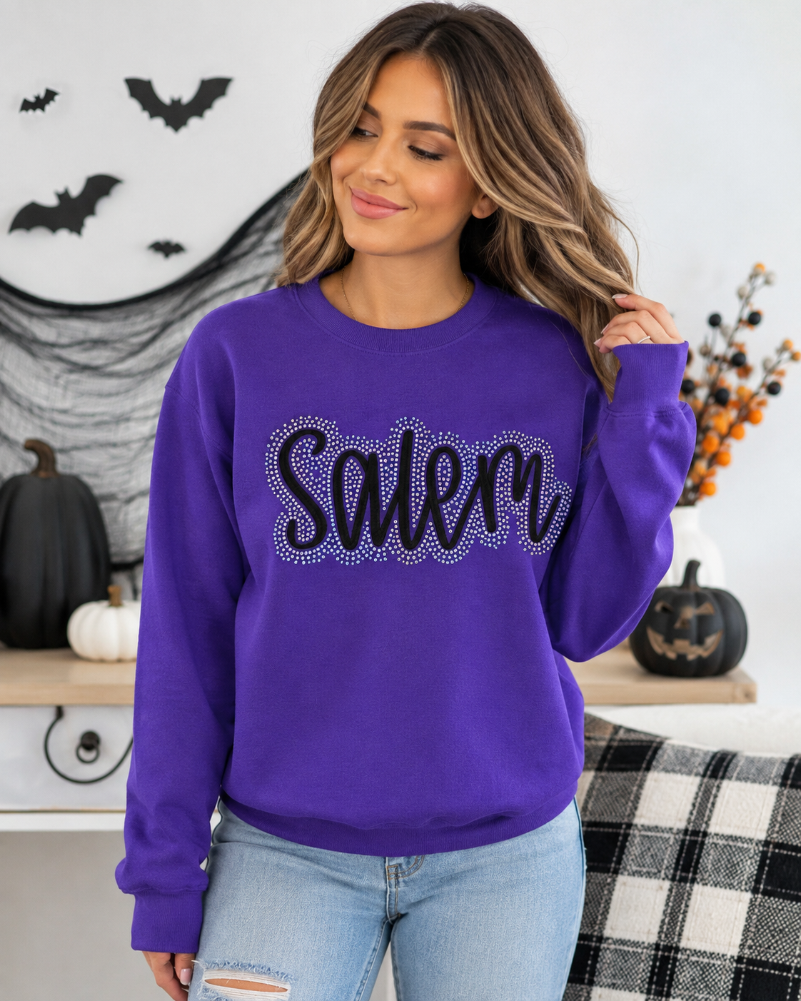 Salem Embroidery and Bling  Sweatshirt