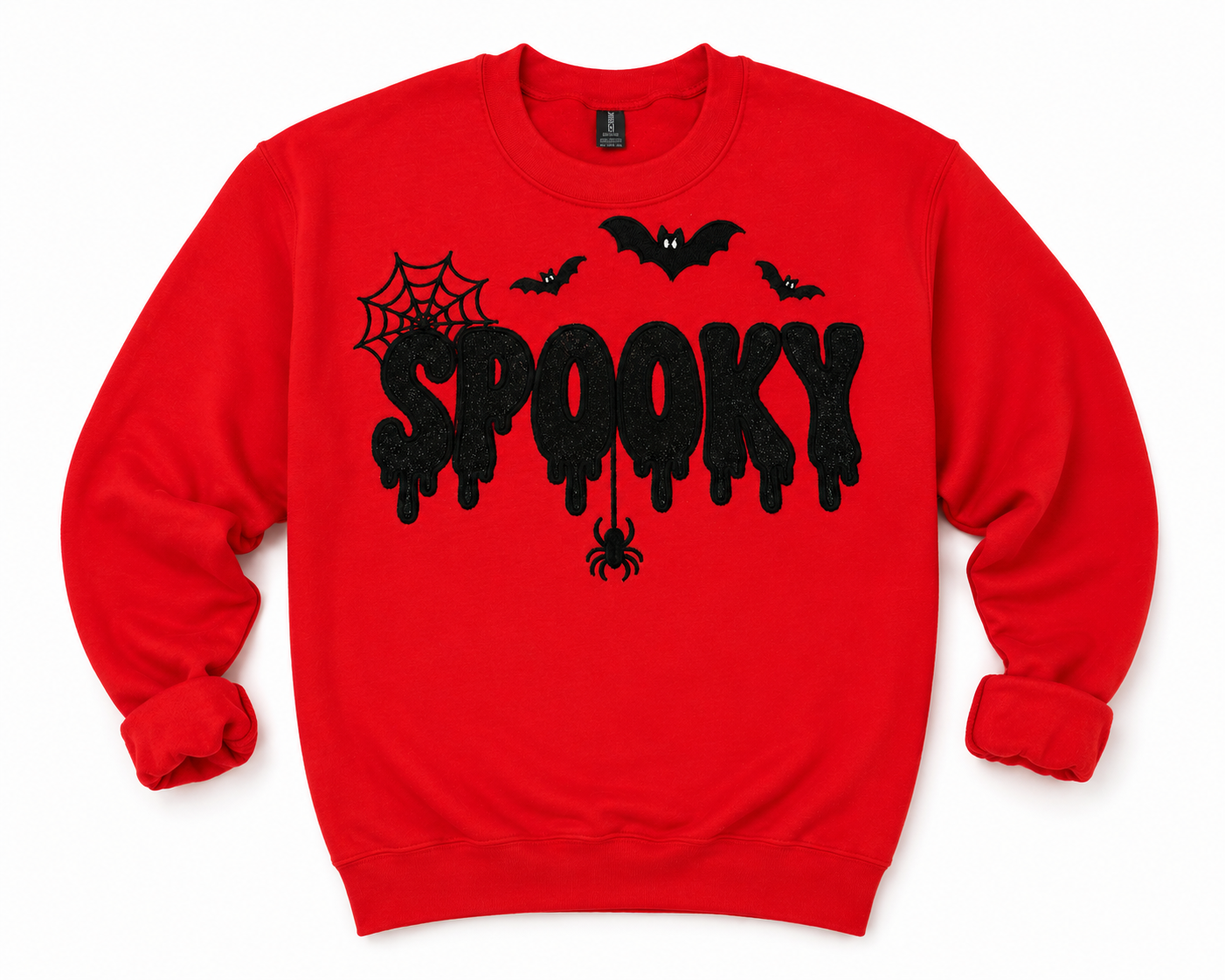 Spooky Season Drip Glitter Embroidered Sweatshirt