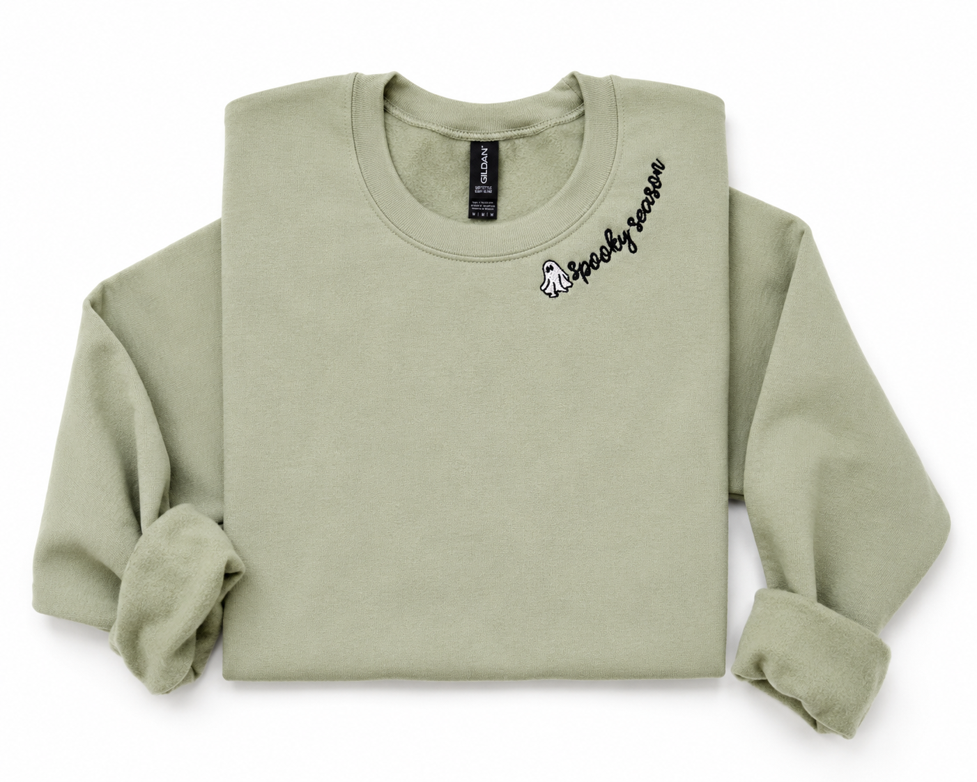 Spooky Season Collar Embroidered Sweatshirt