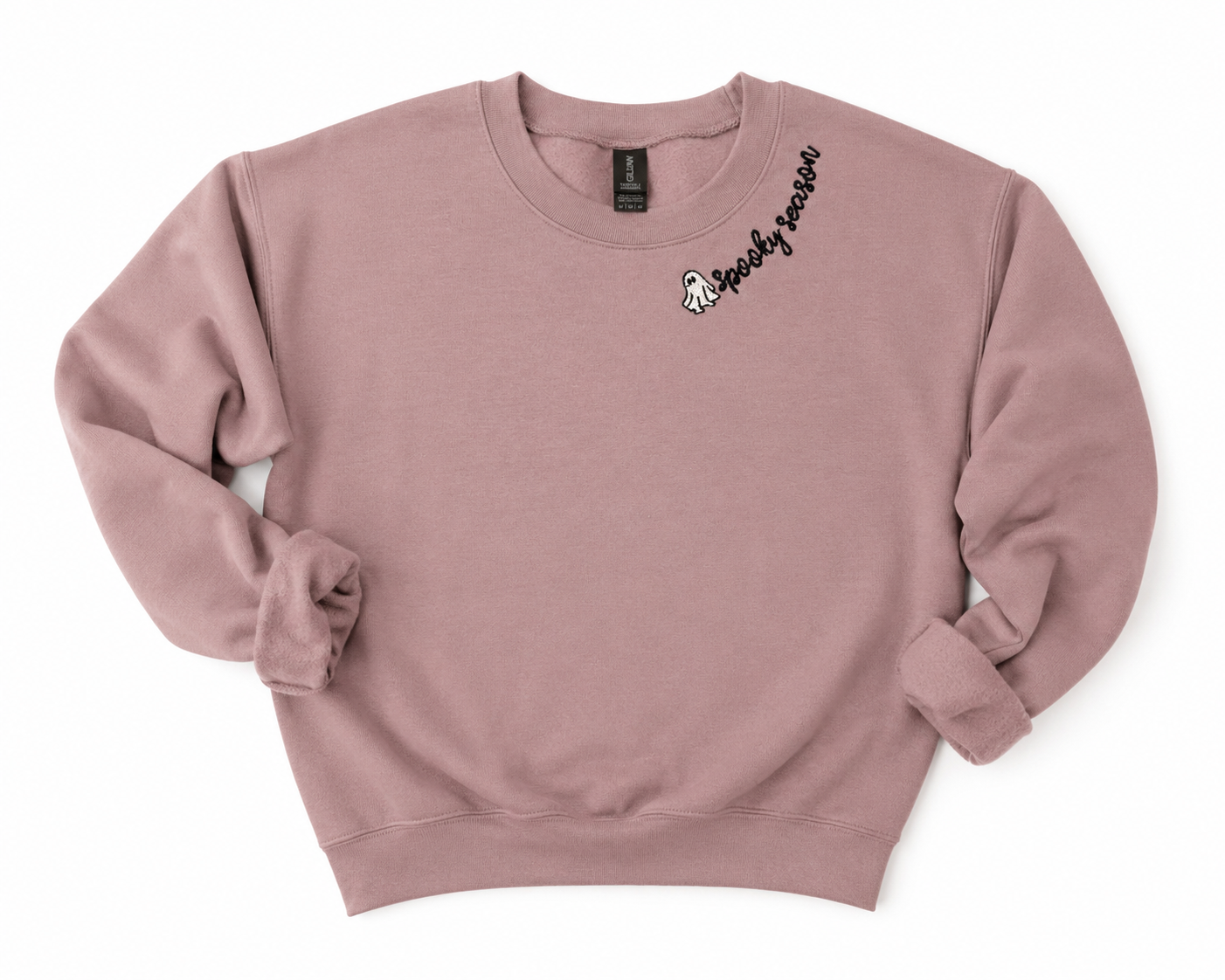 Spooky Season Collar Embroidered Sweatshirt