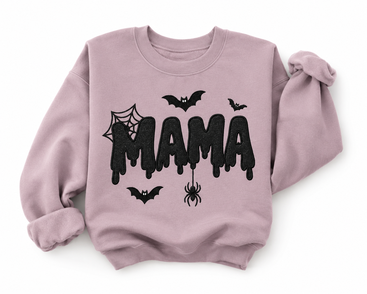 Halloween Mama Glitter Embroidered Sweatshirt