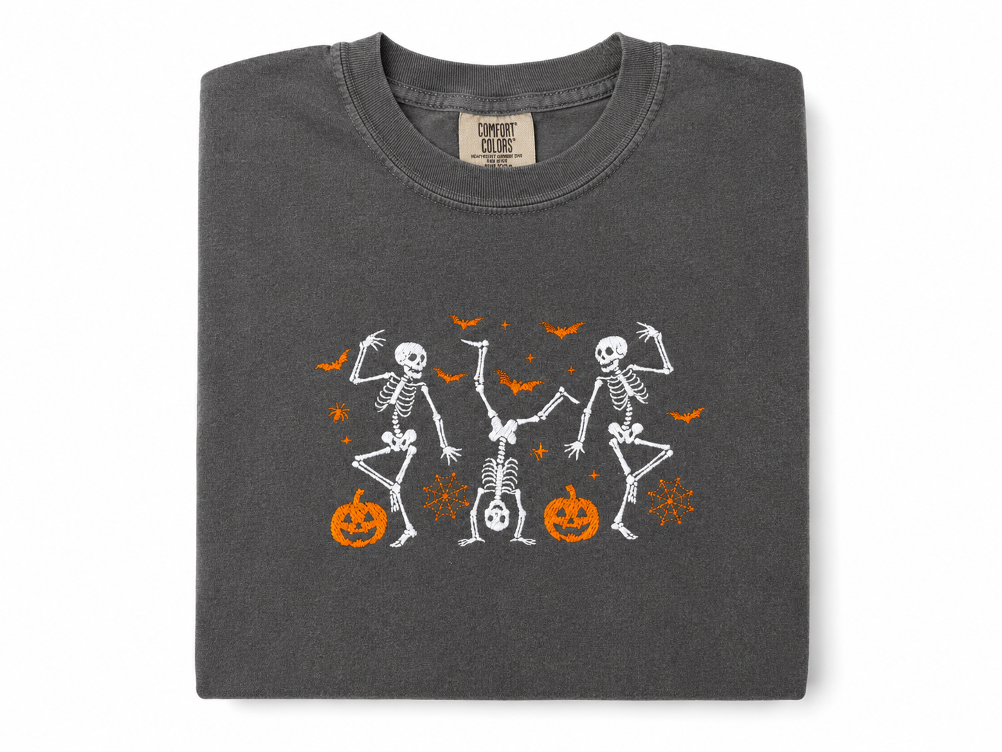 Dancing Skeletons  Embroidered Comfort Colors Tee