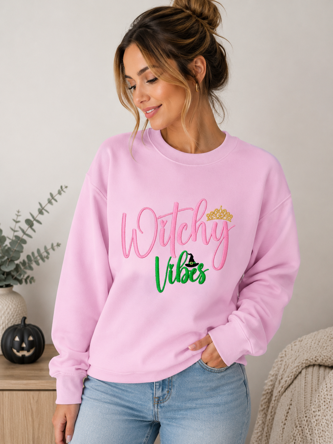 Witchy Vibes Embroidered Sweatshirt