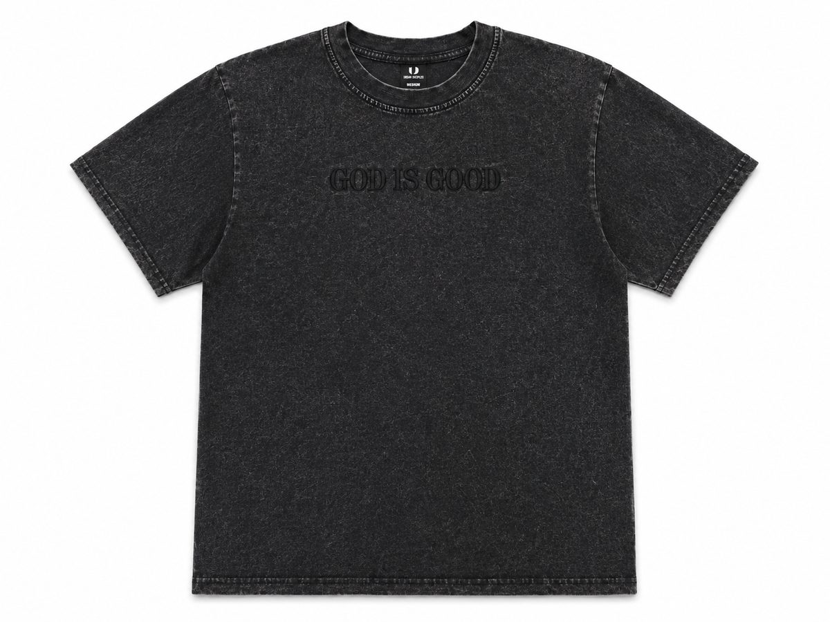 Faith Based Acid Wash Embroidered Shirt