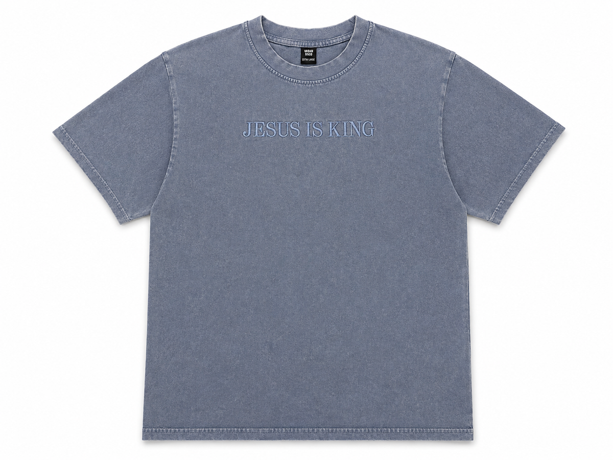 Faith Based Acid Wash Embroidered Shirt