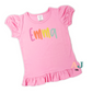 Girls Personalized  Embroidered Ruffle Rainbow Shirt