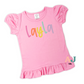 Girls Personalized  Embroidered Ruffle Rainbow Shirt