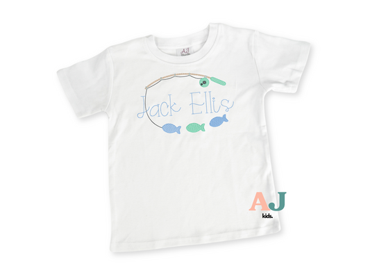 Boys Personalized Fishing Embroidered Shirt