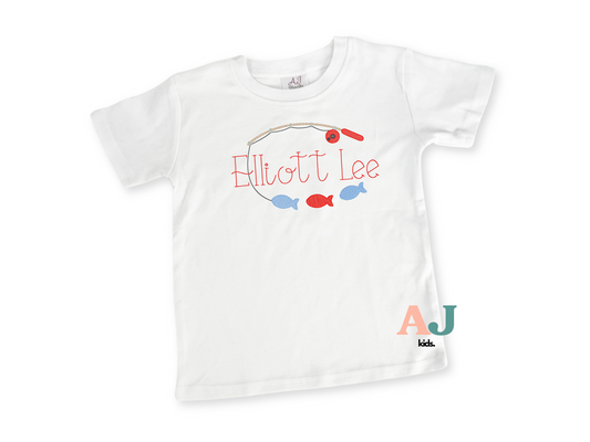 Boys Personalized Fishing Embroidered Shirt