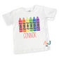 Kids Crayon Back To School Personalized Embroidered Shirt