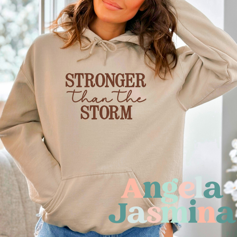 Stronger Than The Storm Embroidered Hoodie
