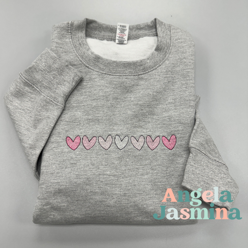 Hearts Embroidered Sweatshirt