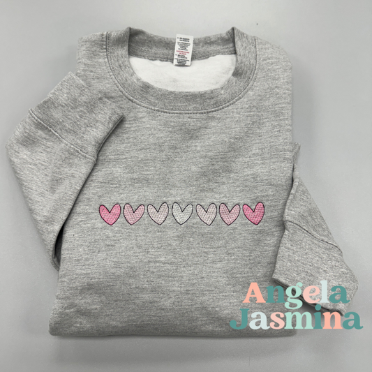 Hearts Embroidered Sweatshirt