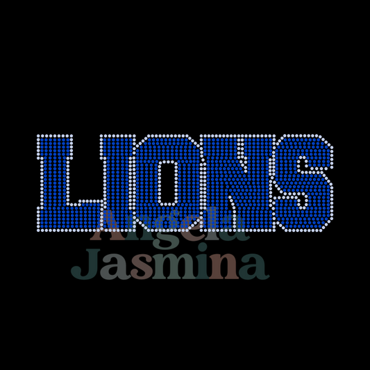 Lions Straight Outline SPANGLE Transfer