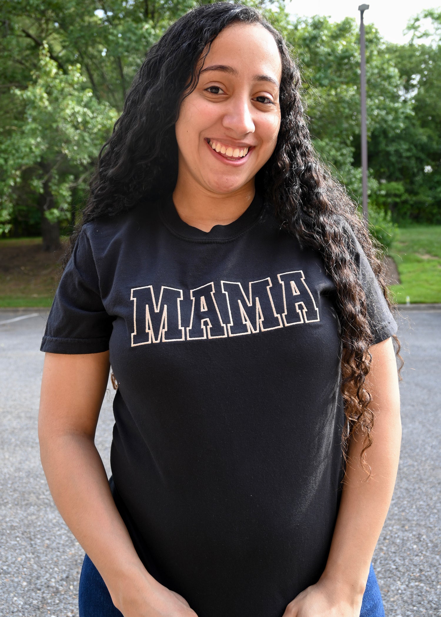 Black/Khaki MAMA Tee