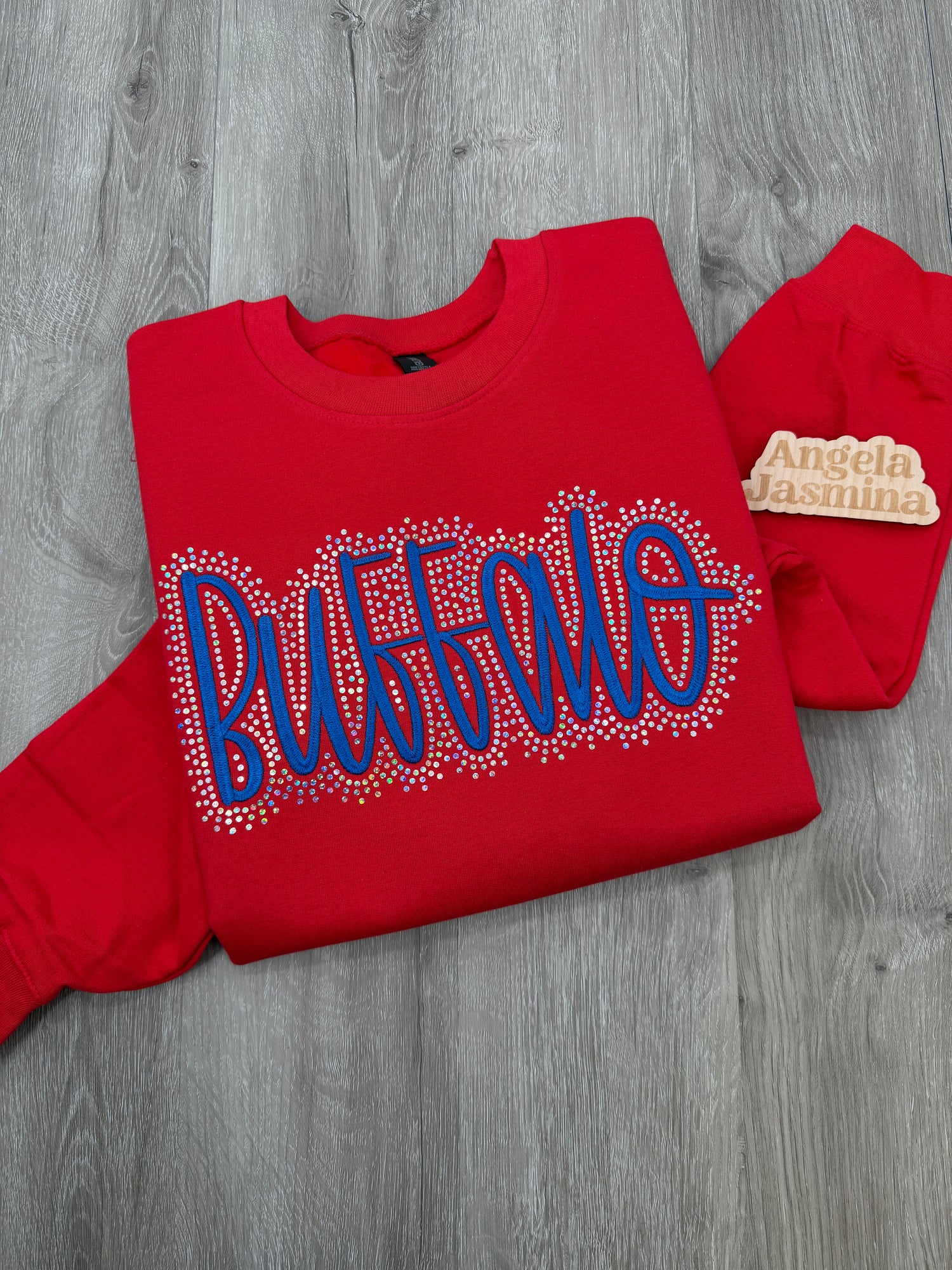 Custom Buffalo Embroidered & Bling Sweatshirt