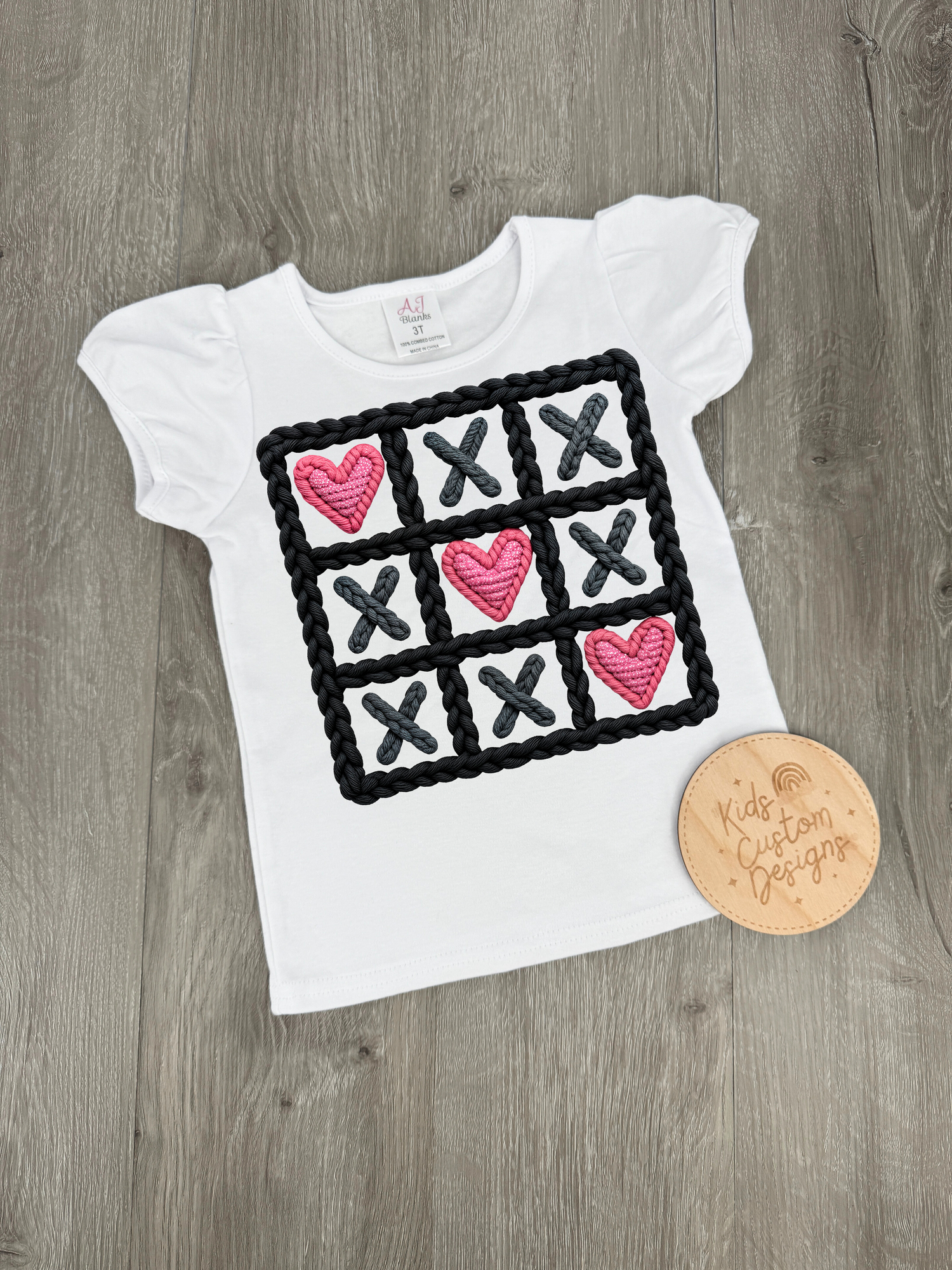 KIDS XOXO tick tack toe yarn Valentine DTF TRANSFER