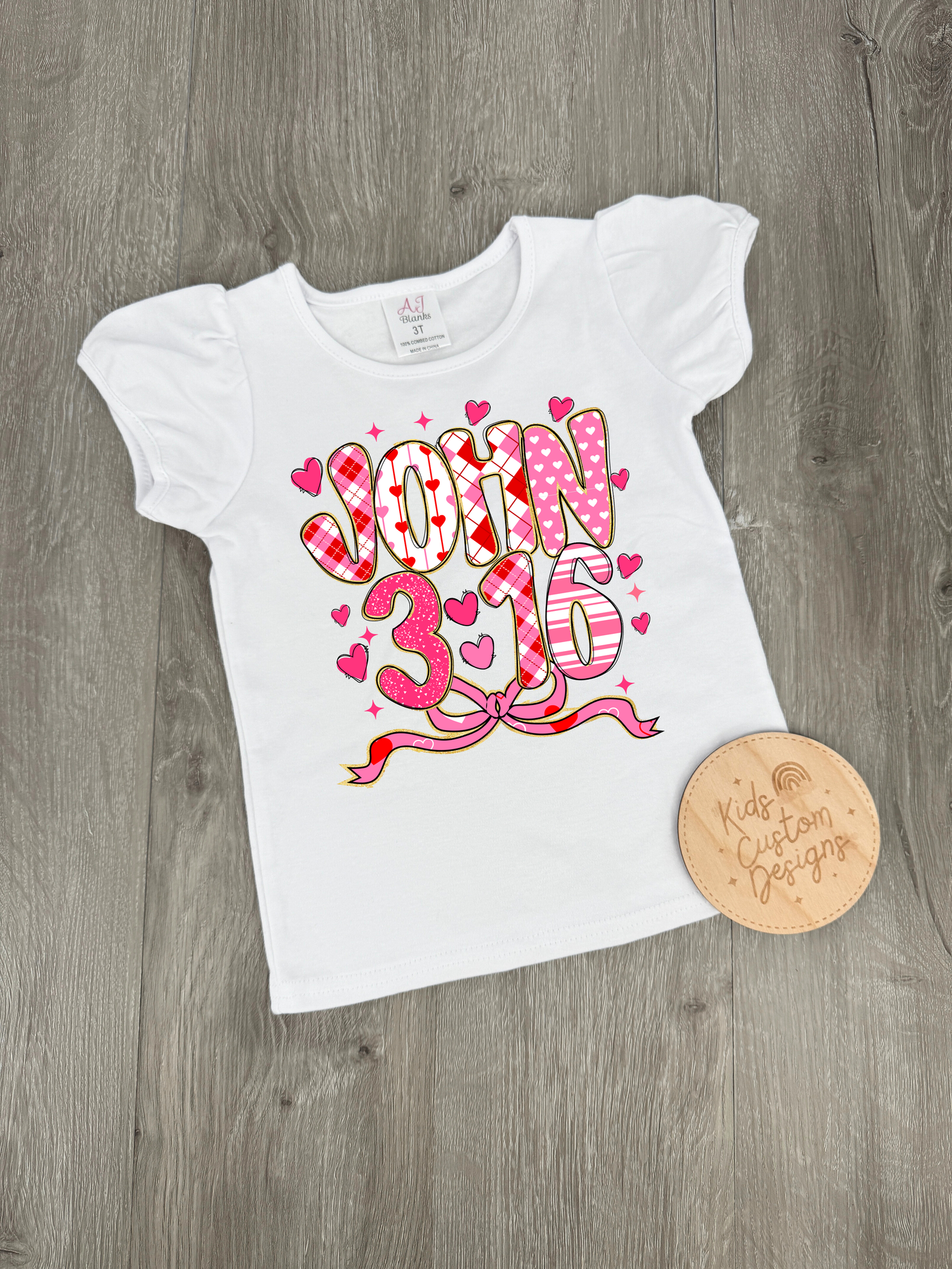 KIDS John 3:16 Valentine DTF TRANSFER