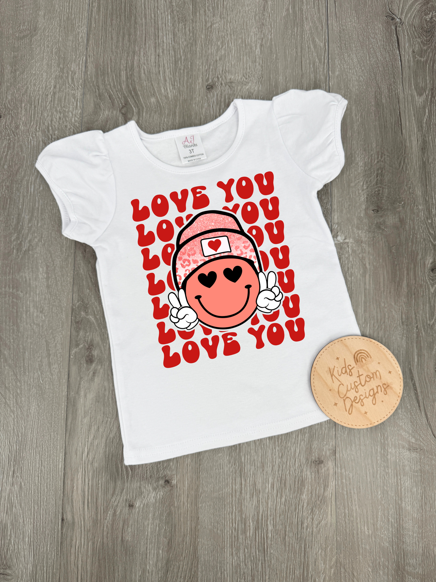 KIDS Red Love you smile Valentine DTF TRANSFER