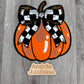 Pumpkin Checkered Bow Chenille Patch