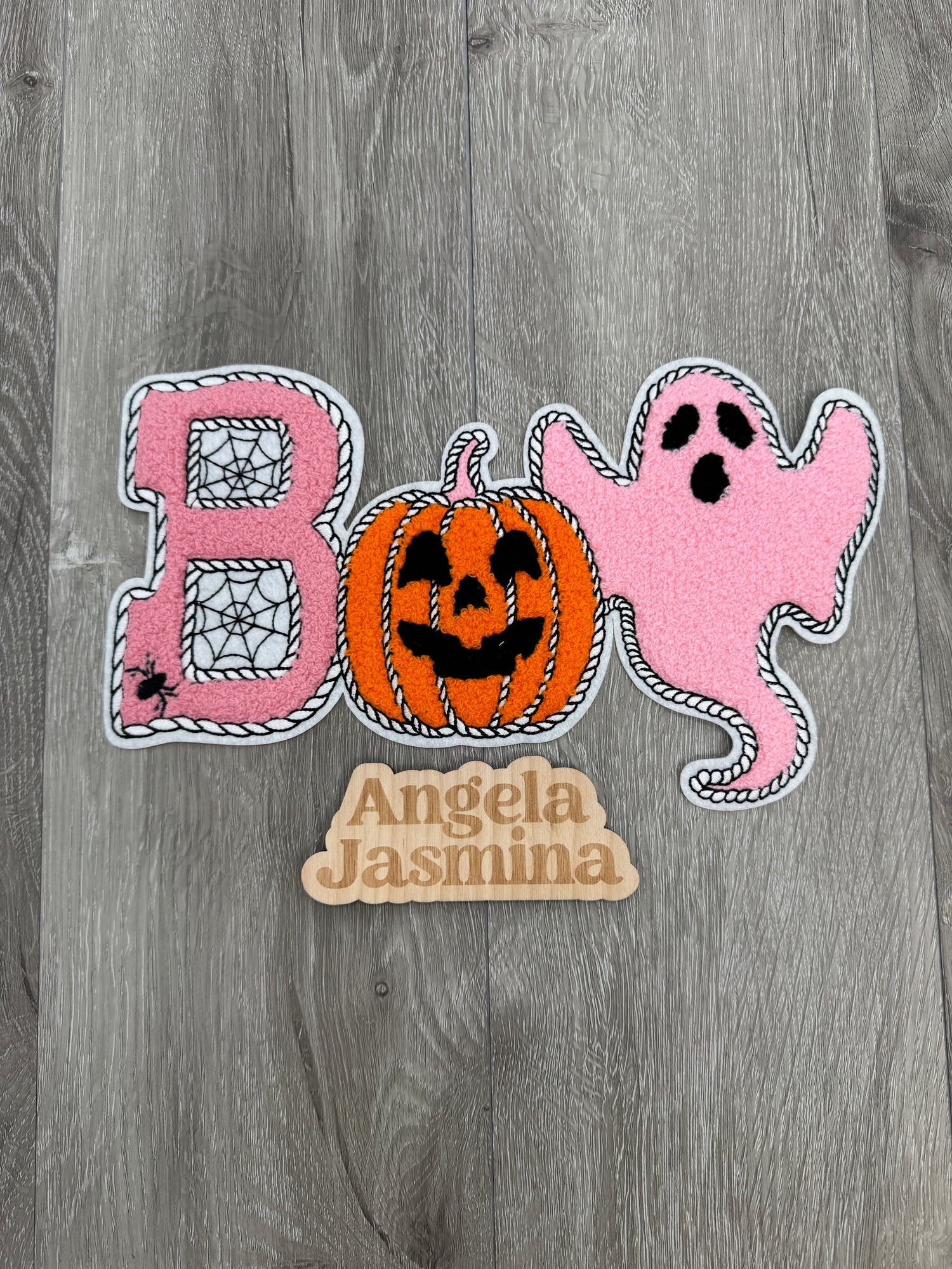 Boo Pumpkin Ghost Chenille Patch