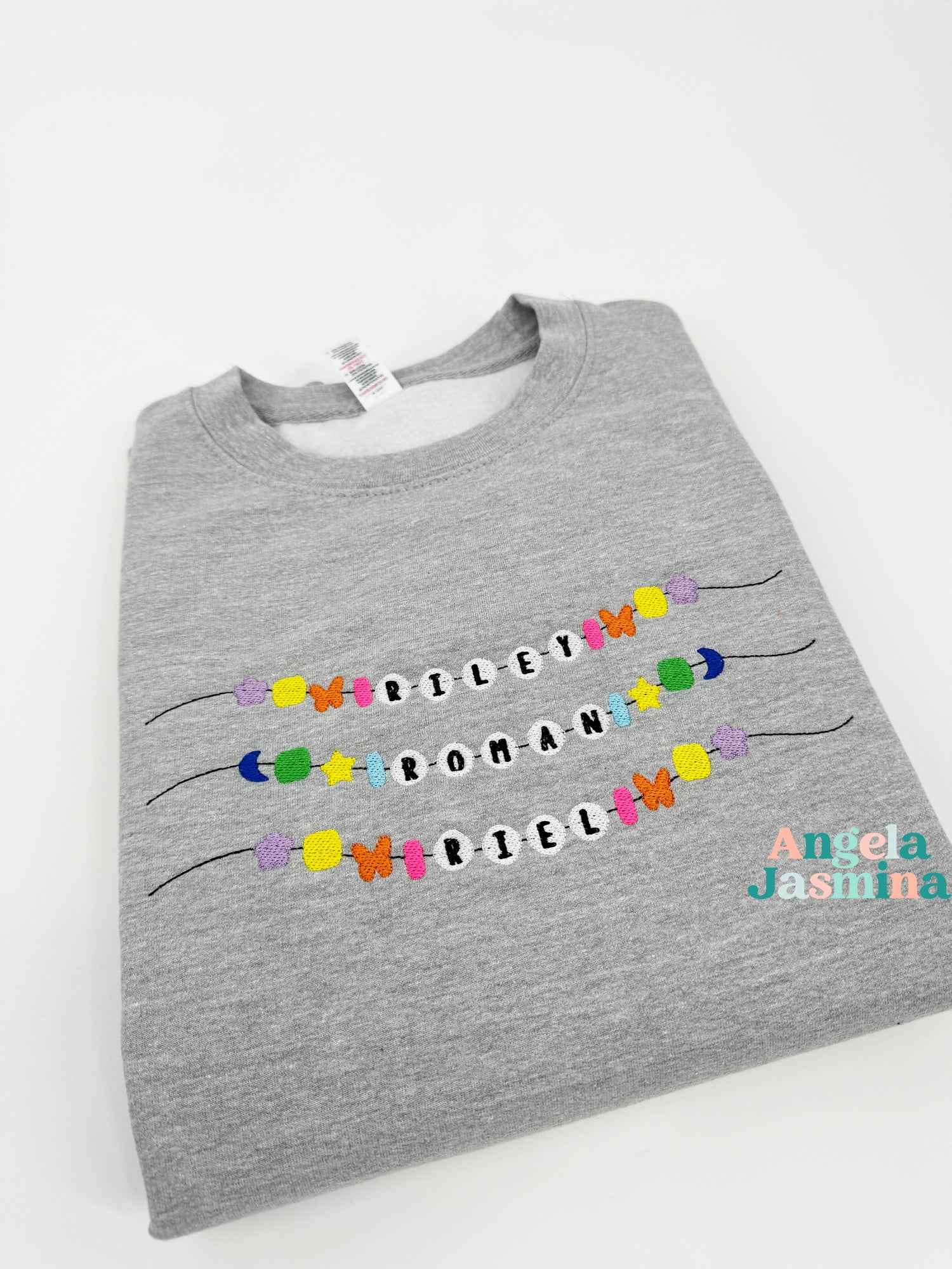 Custom Kids Name Bracelet Embroidered Sweatshirt