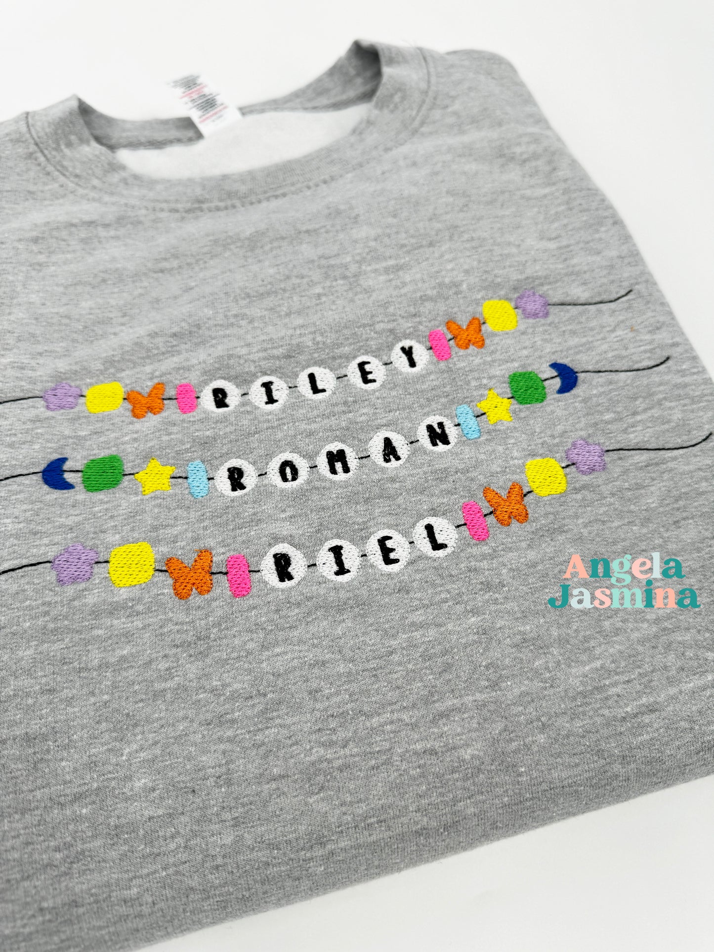 Custom Kids Name Bracelet Embroidered Sweatshirt