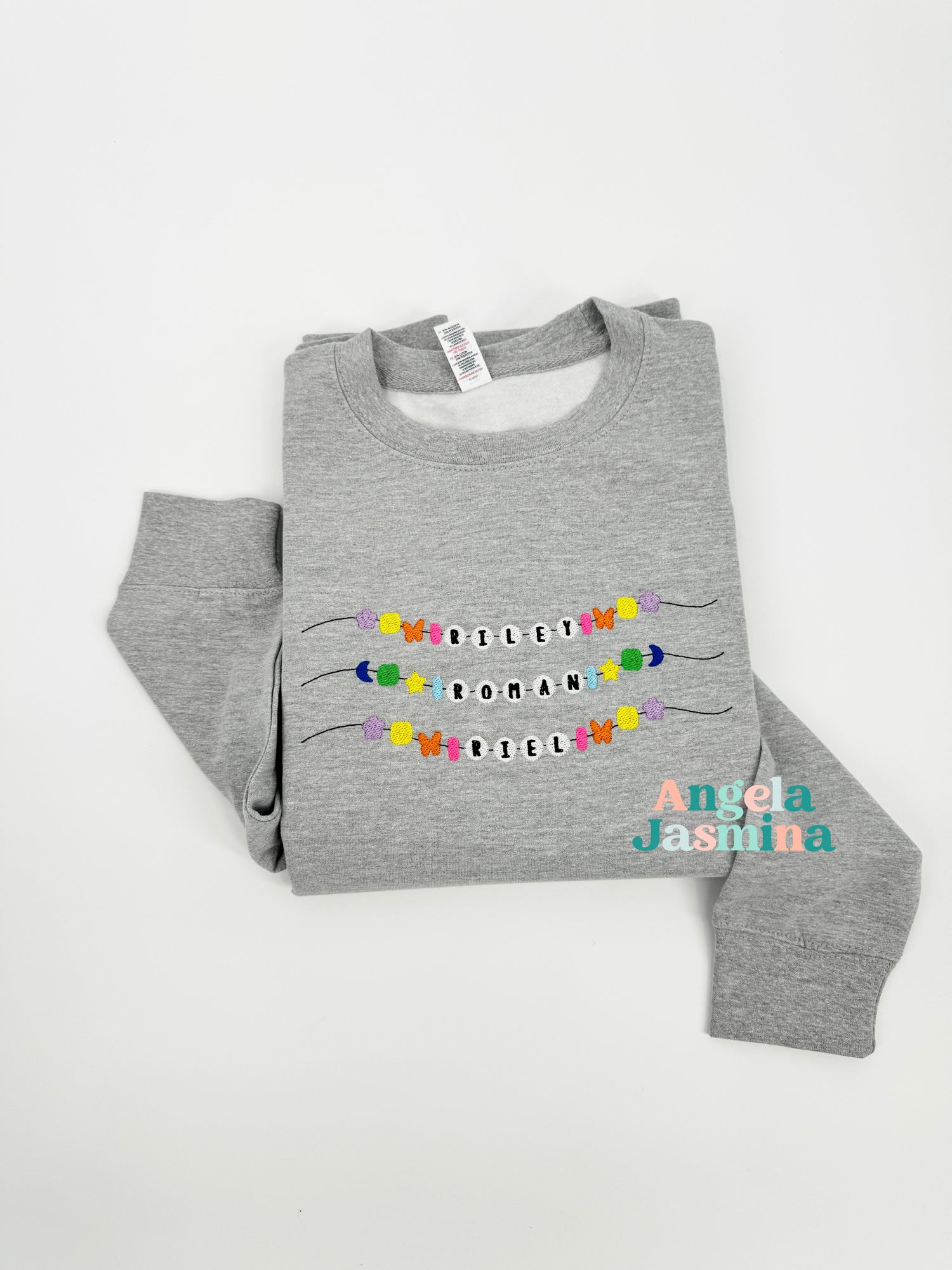 Custom Kids Name Bracelet Embroidered Sweatshirt