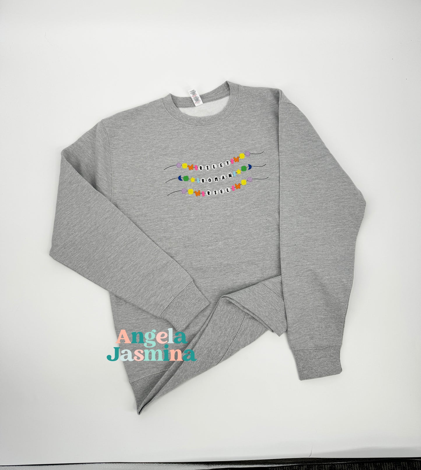 Custom Kids Name Bracelet Embroidered Sweatshirt